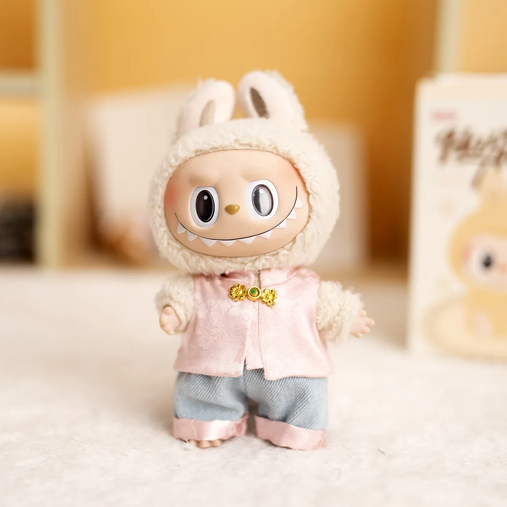 Voor 15/17 CM Labubu Poppenkleertjes Sieraden Kleding Broek Dress Up Poppen Accessoires Zitten Party Kerst Verjaardagscadeau speelgoed