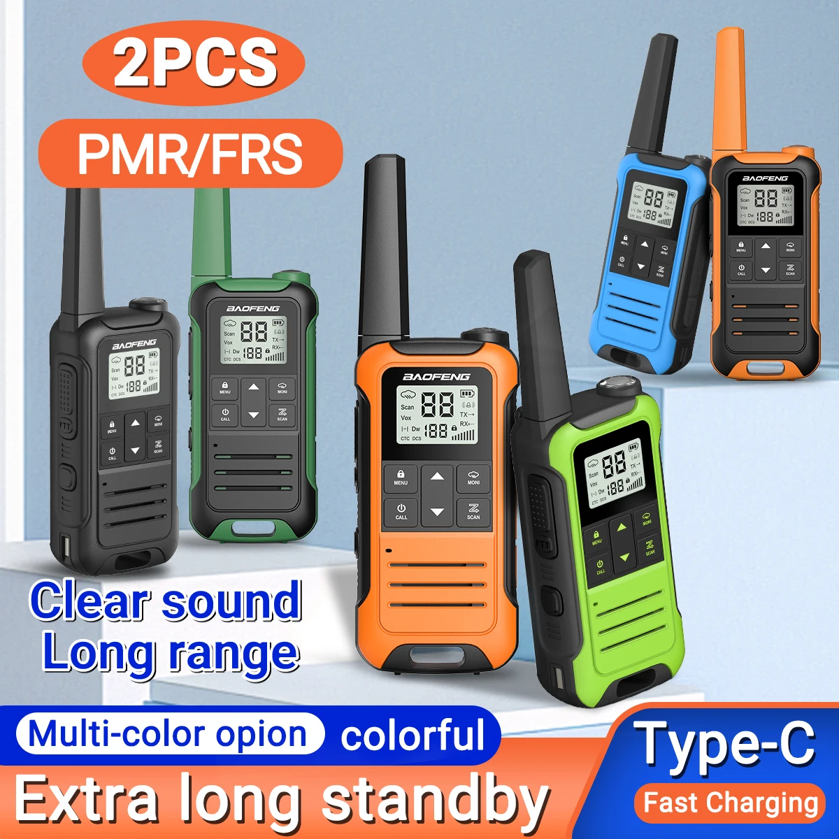 2szt Baofeng F22 Mini Walkie Talkie PMR FRS Radio Komunikacyjne Profesjonalne Walkie Talkie Ham Radio Transceiver Dla Restauracji