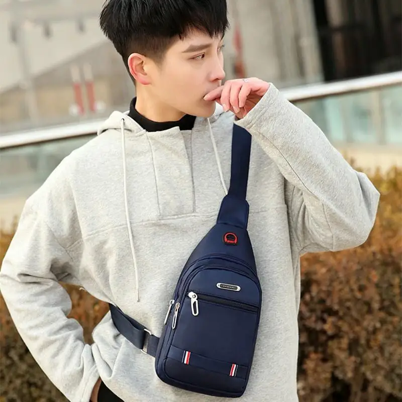 Hot Fashion Men Chest Bag Shoulder Bags Oxford Cloth Crossbody Package School Short Trip Messengers Bags Small Men\'s Sling Pack