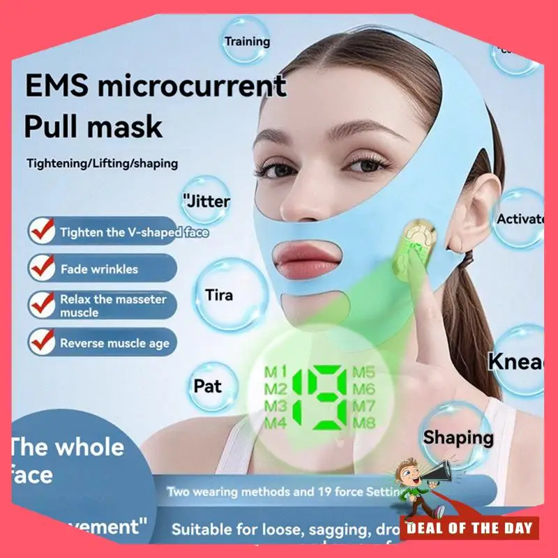 Dispositivo de pulso EMS Facial de entrega en 24 horas, dispositivo de belleza de vendaje Facial en forma de V reafirmante y levantador, máquina de adelgazamiento Facial