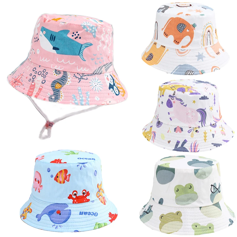 New Summer Panama Baby Girls Hats Cartoon Boys Fisherman Hat Baby Sun Hat Outdoor UV Bucket Hat Toddler Kids Panama Sun Cap