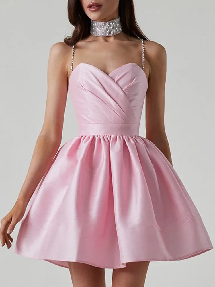 فستان نسائي أنيق مثير للنادي موضة ريشة بدون أكمام بخصر مشدود فساتين قصيرة ضيقة ملابس خروج ناعمة فيستدوس 2026 #2