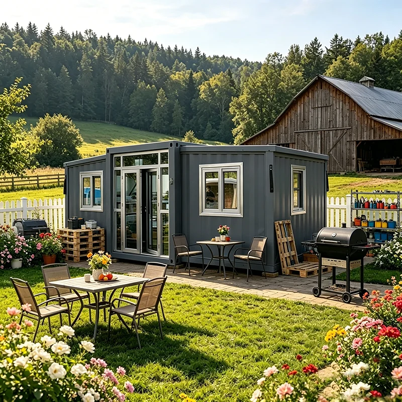 Anti‑Moisture Foldable Expandable 20ft Container House Farm Feed Warehouse Waterproof Modular Cabin For Livestock Feed Storage