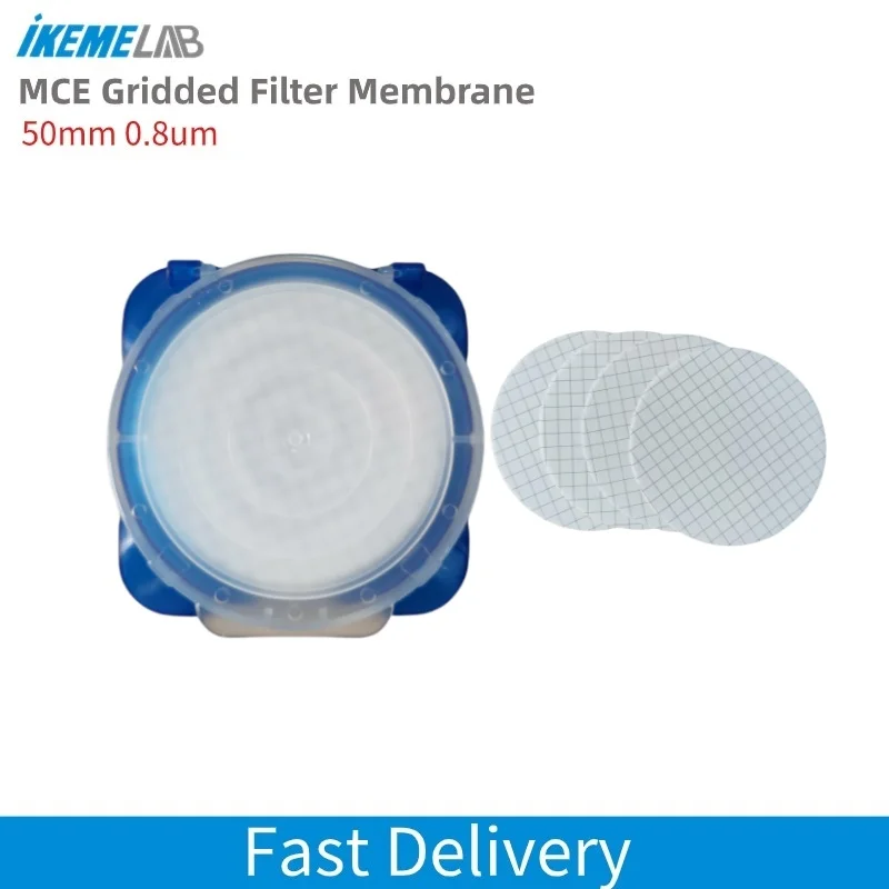 IKEME MCE Gridded Membrane Filter Membrane 50mm 0.8um  Lab Water Microfiltration 50pcs/box