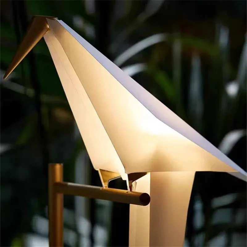 Imagem -05 - Ouro Origami Bird pé Lâmpadas Perch Luz Lâmpada de Assoalho Led Designer Sala de Estar Art Deco Criativo Segurança Canto Lâmpada