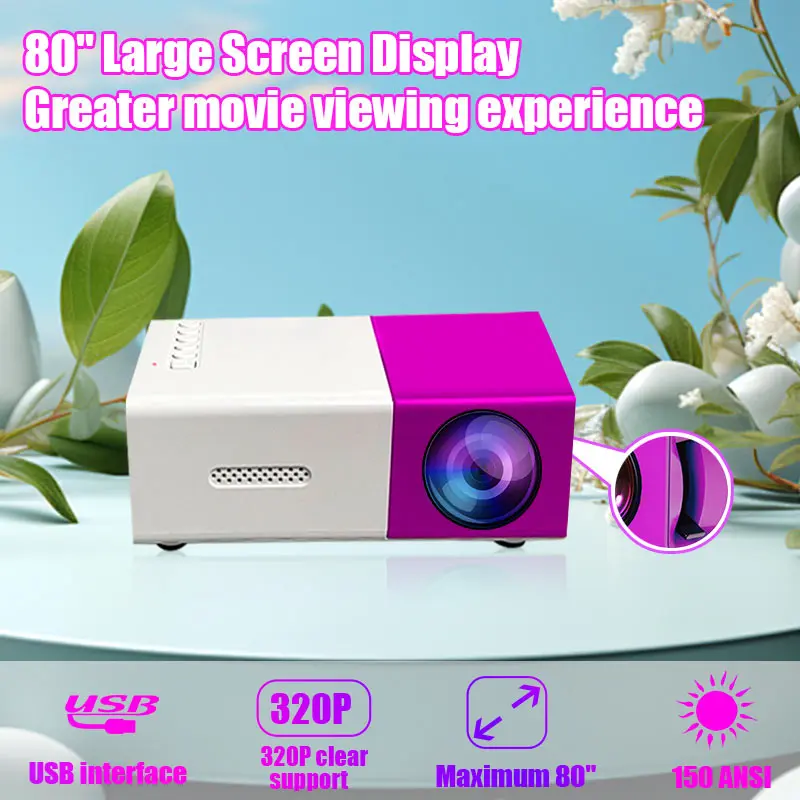 New LED Portable Projector Dlp Full Hd 1000 Lumen HDMI USB Audio Home Theater Media Player Gift Outdoor Travel Mini Projector