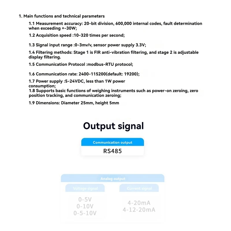 Micro-Digital Weight Signal Transmitter Digital RS485 Electronic Circuit Board for Electronic Computing Scales-A86Z
