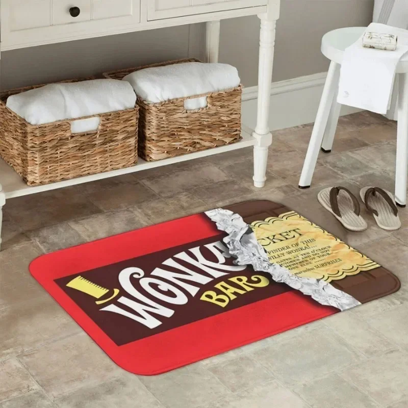 LK01 Alfombra ligera de poliéster con diseño de billete dorado de Willie Wonka para entradas de dormitorio y sala de estar, alfombra antideslizante