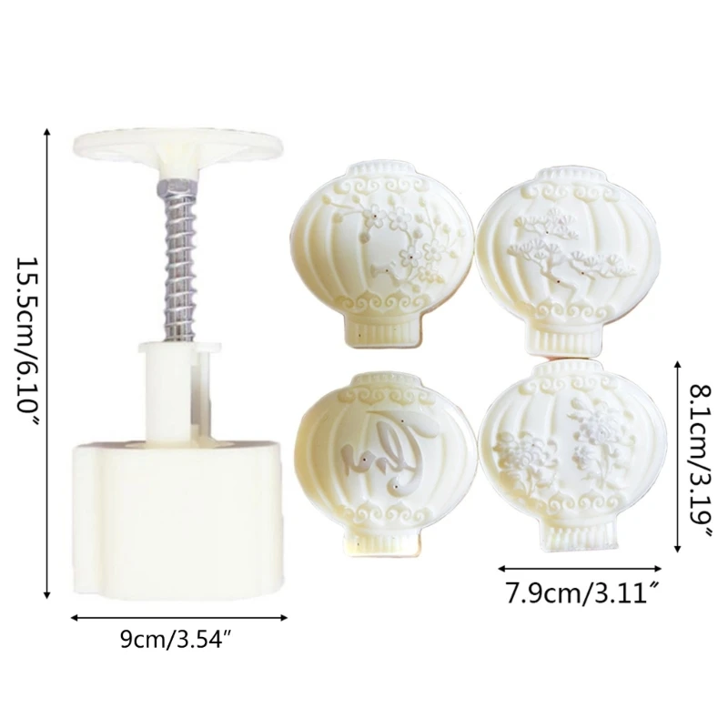 Moon Cake Mould Hand Pressure Cookies Cutter Smooth Exquisite Pattern Lantern