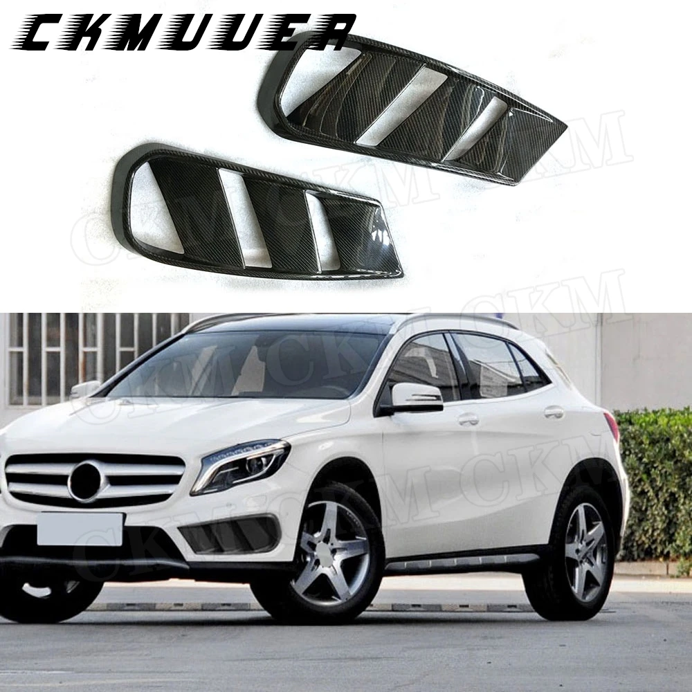

Углеродное волокно для Benz GLA Class X156 GLA260 GLA45 2014 2015 2016, передний бампер, вентиляционная крышка, накладка противотуманной фары, гриль