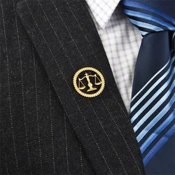American Style Silver Color Stainless Steel Wheat Circle Libra Brooch Men's Birthday Gift Decorative Brooch