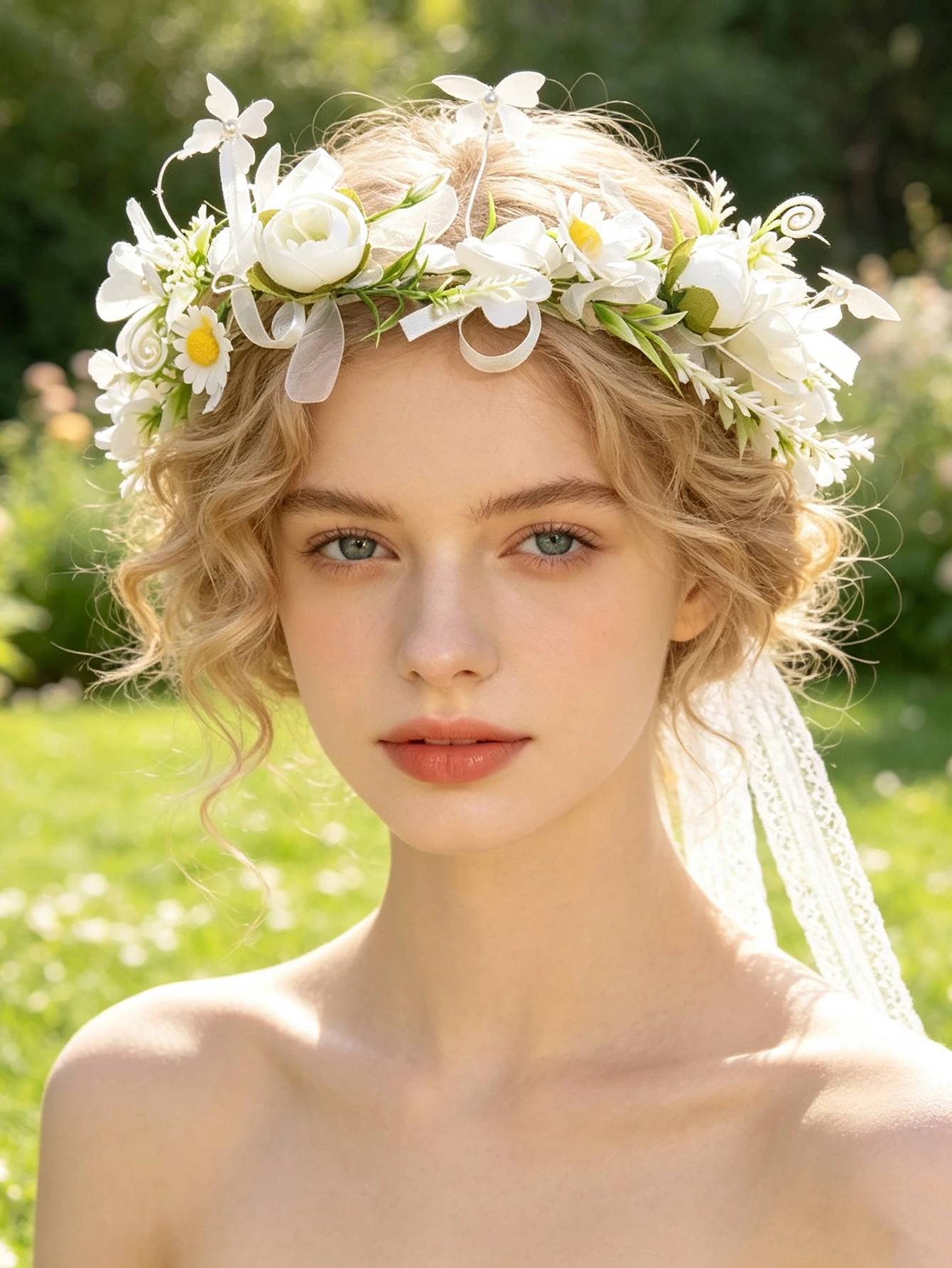 1 Stück Wald-Haarschmuck, Blumen-Haarschmuck, Feenprinzessin-Blumengirlande, Stirnband, Haarreif, Stirnband-Accessoires