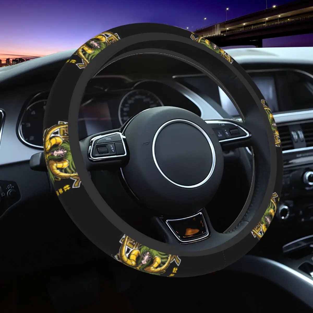 

38cm Saint Seiya Steering Wheel Cover Auto Car Steering Wheel Protector Fit for Sedan Car Accessories Universal 14.5-15 Inch