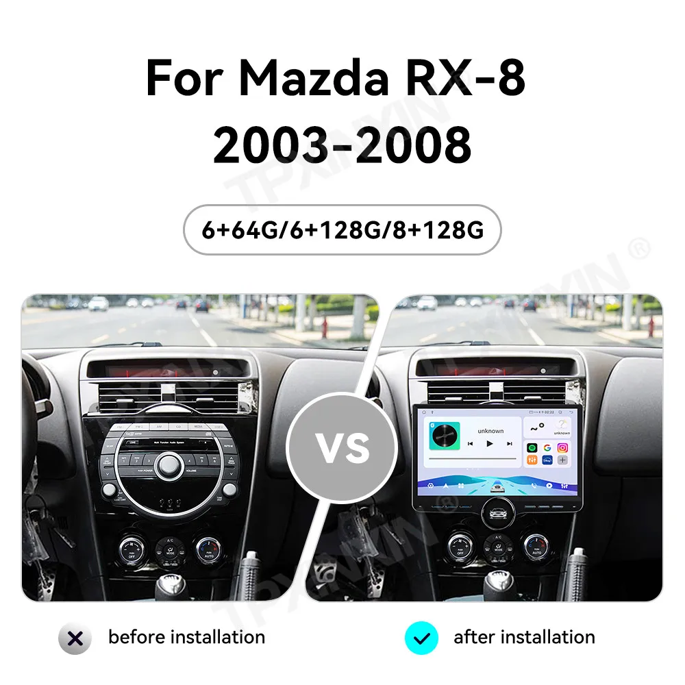 11.5 Inch Touch Screen Android15 Car Stereo For Mazda RX-8 2003-2008 GPS Navi Wireless CarPlay Android Auto BT5.0 Head Unit