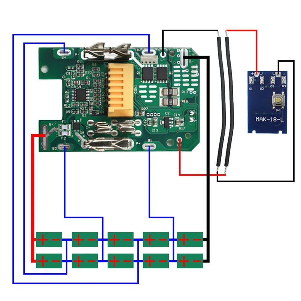 BL1830 Li-Ion Battery Case Charging Protection Circuit Board Box for Makita 18V Label LED Battery Indicator BL1860
