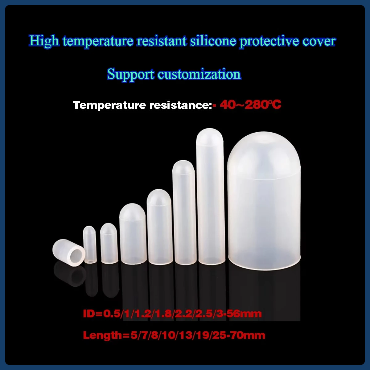 Silicone Protective Sleeve Screw Anti-Collision Pipe Sleeve Thread Universal Sleeve Rubber Dust Cap High Temperature Resistant