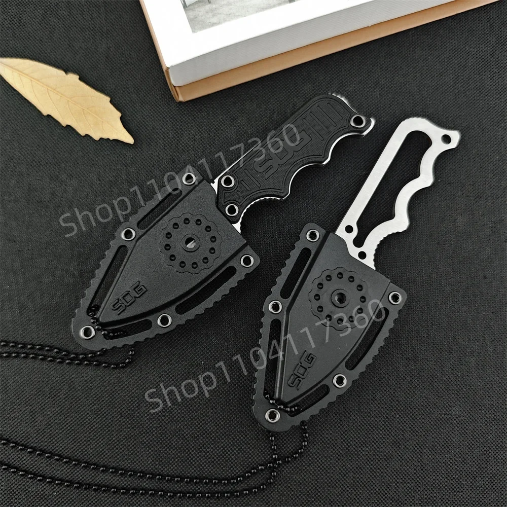 Mały nóż ze stałym ostrzem MINI nóż z brelokiem na szyję 5Cr15MoV ostrze G10/uchwyt stalowy Outdoor EDC Camping piesze wycieczki mały nóż