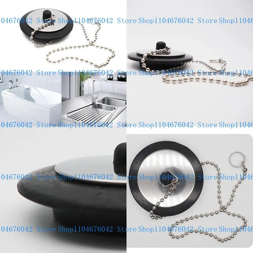 5asd Lines Rubber Tub Stopper dengan Saringan Sink & Stopper Rantai