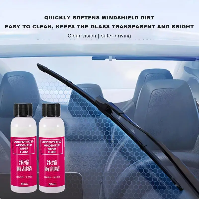 

auto Windshield Wiper Fluid Gum Remover Car Windshield Washer Fluid Concentrate 60ml Tree Sap Removers For Car Exterior