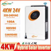 jsdsolar 6.2KW 4KW Hybrid Solar Inverter Off Grid Pure Sine Wave Inverter 24V 48V 230V Dual Output with MPPT 120A Solar Charger