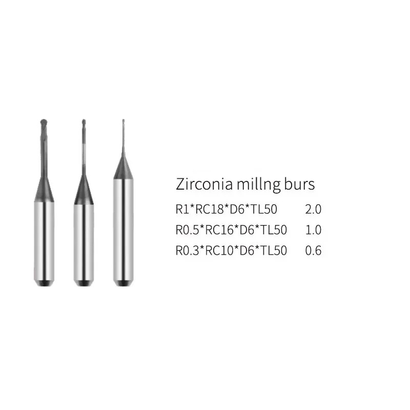 

1PC Dental Dentium Zirconia Milling Burs DC DLC Coating Shank Diameter 6mm Length 50mm Dental Lab Tools CADCAM