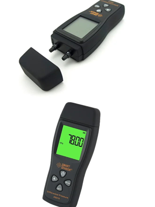 LCD air manometer pressure gauge Mini pressure differential meter digital pressure manometer AS510