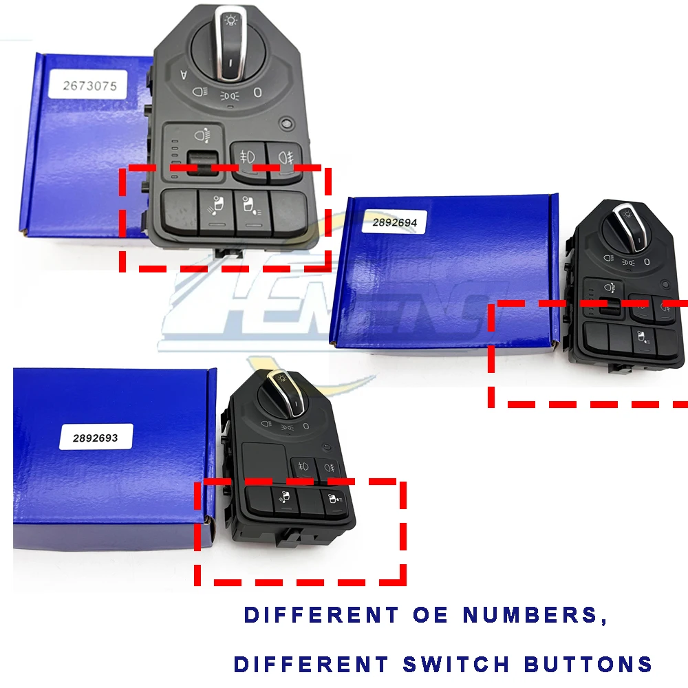 

Headlight Control Switch 6PIN For Scania L P G R S-Series Truck Replace 2673075 2892693 2892694