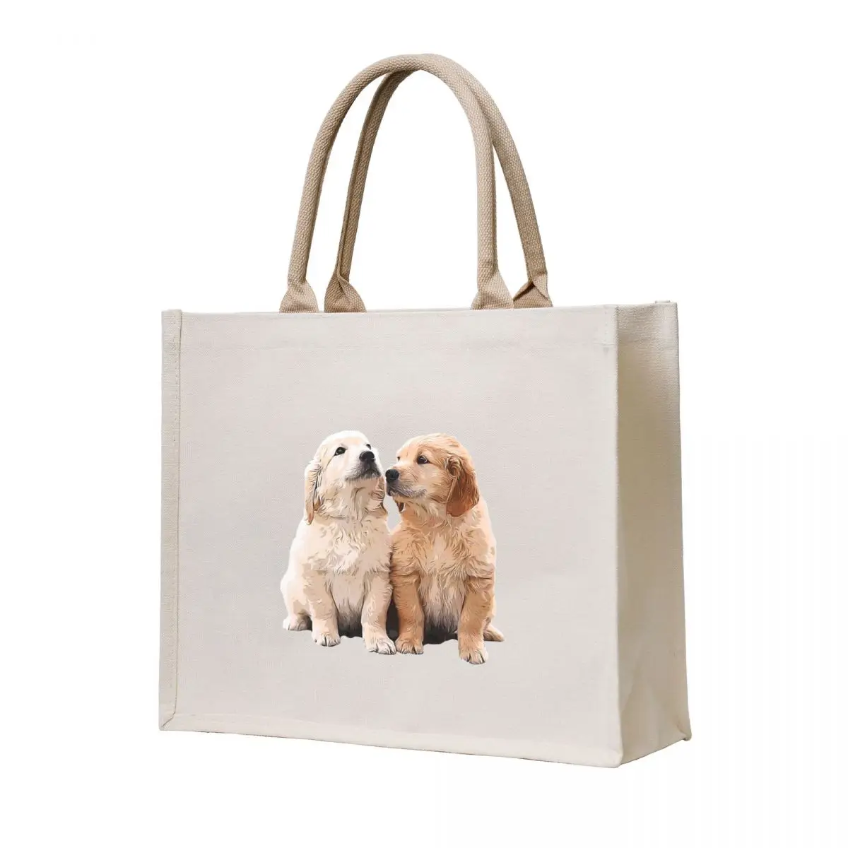 

Golden Retriever Puppies Tote Bag custom fabric bag tote bag custom Cloth