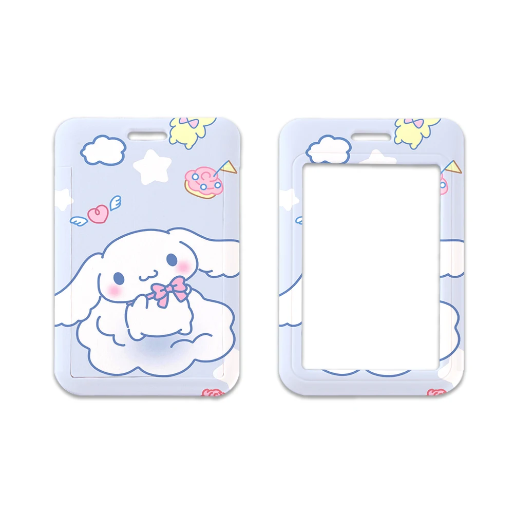 Porte-badge d'identification W Cinnamoroll Sanurgente pour filles, lanière porte-cartes, sangle de cou, porte-cartes de crédit, accessoires d'identification