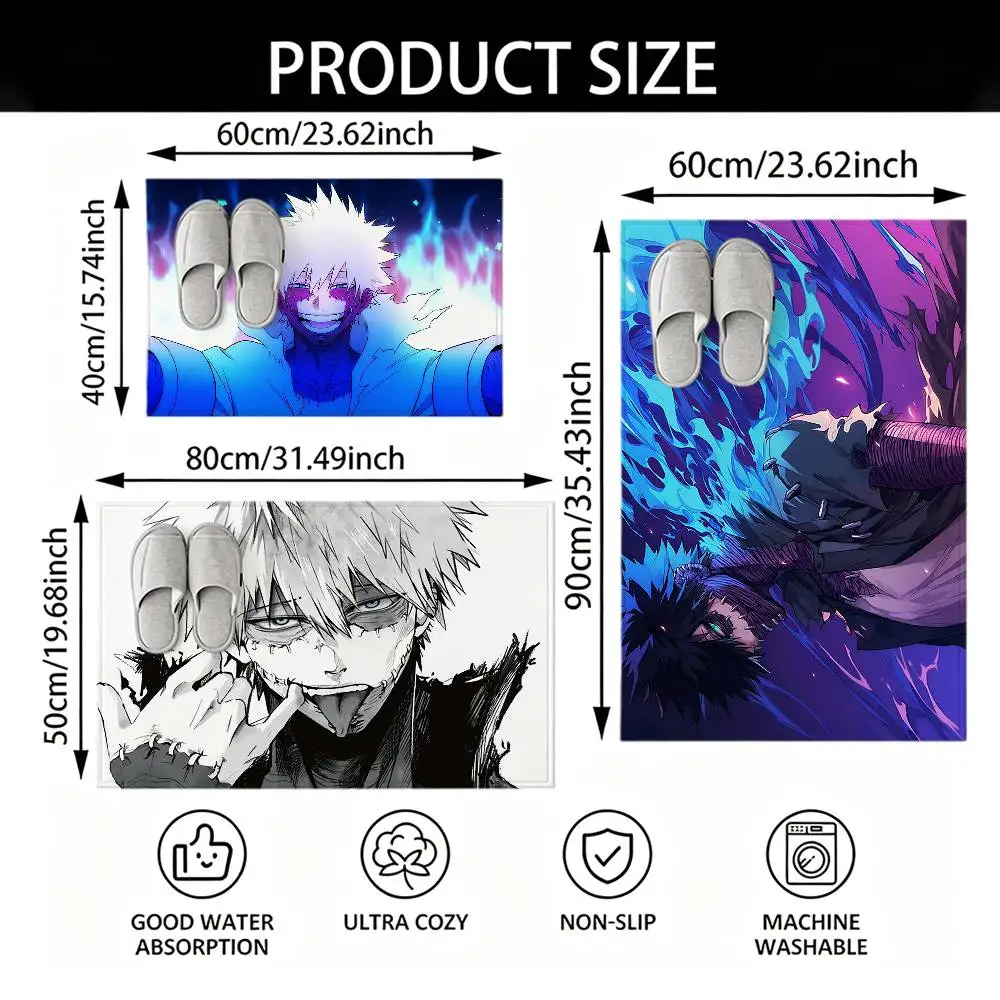 T-Toya Todoroki M-My Hero Academia D-Dabi Floor Mat Soft Non Slip for Entry Door Bathroom Indoor Home Decorative Carpet