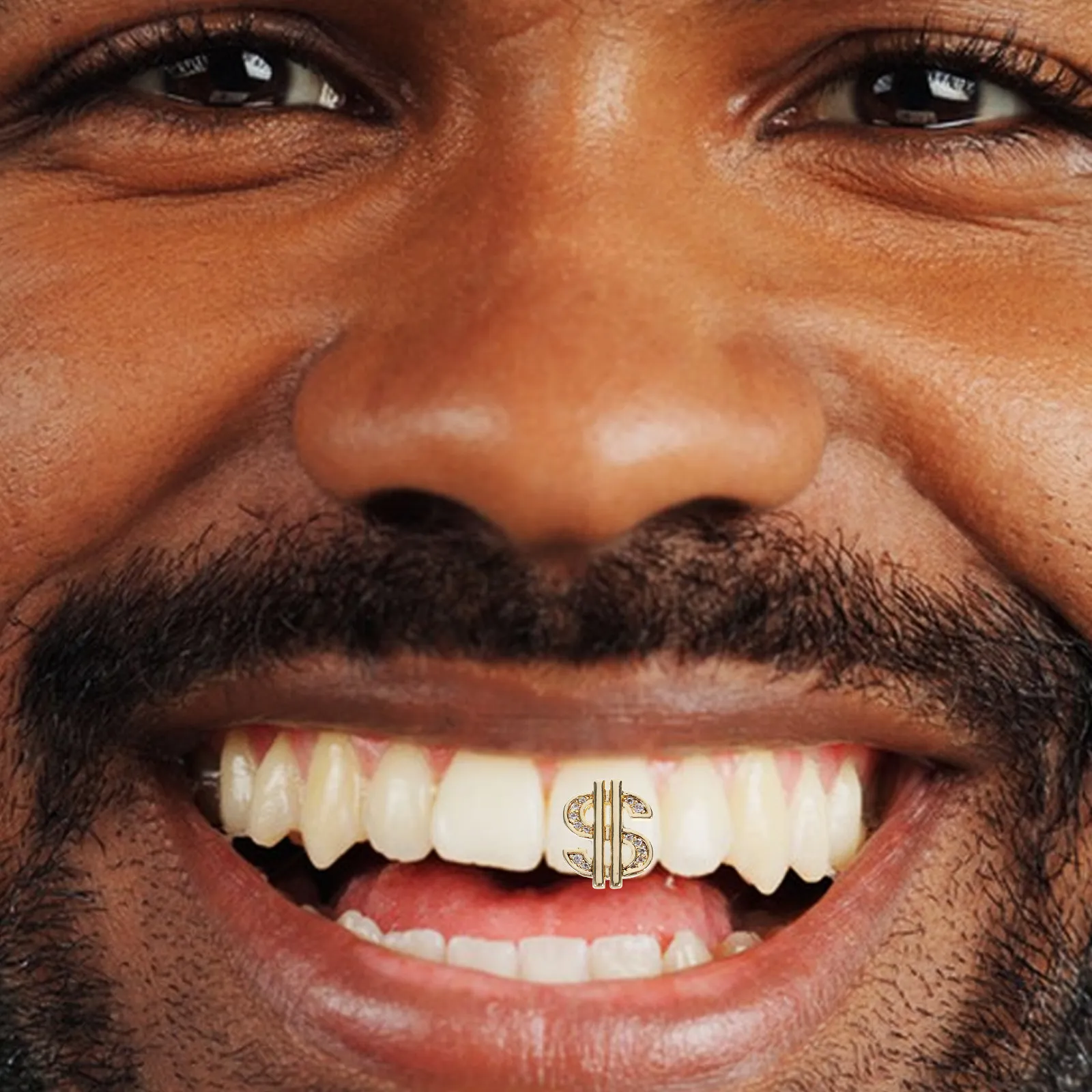 Single Gold Tooth Cap Hip Hop Fake Teeth Grill Copper Braces Punk Mouth Fang Halloween Costume Rapper Teeth Jewelry