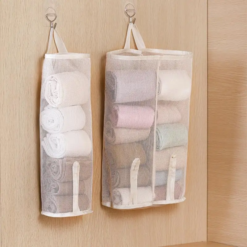 1PC Large Capacity Hanging Storage Bag Socks Underwear Shorts Organizer Wall Mounted Net Pocket For Bedroom Closet Home