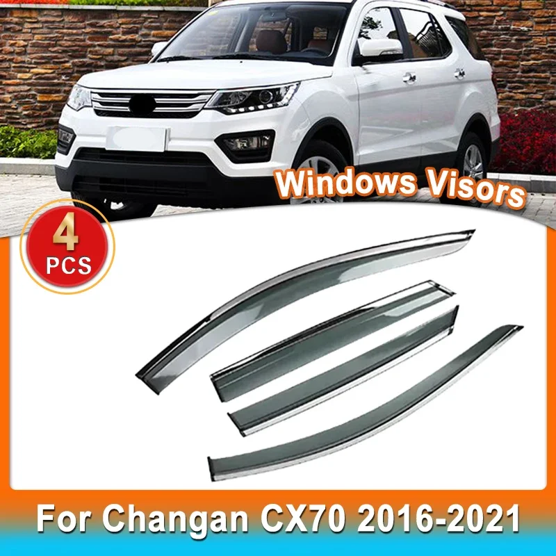 Window Visor For Changan CX70 CX 70 2016 2017 2018 2019 2020 2021 Car Window Visor Sun Rain Guard Weather Shield Wind Deflector