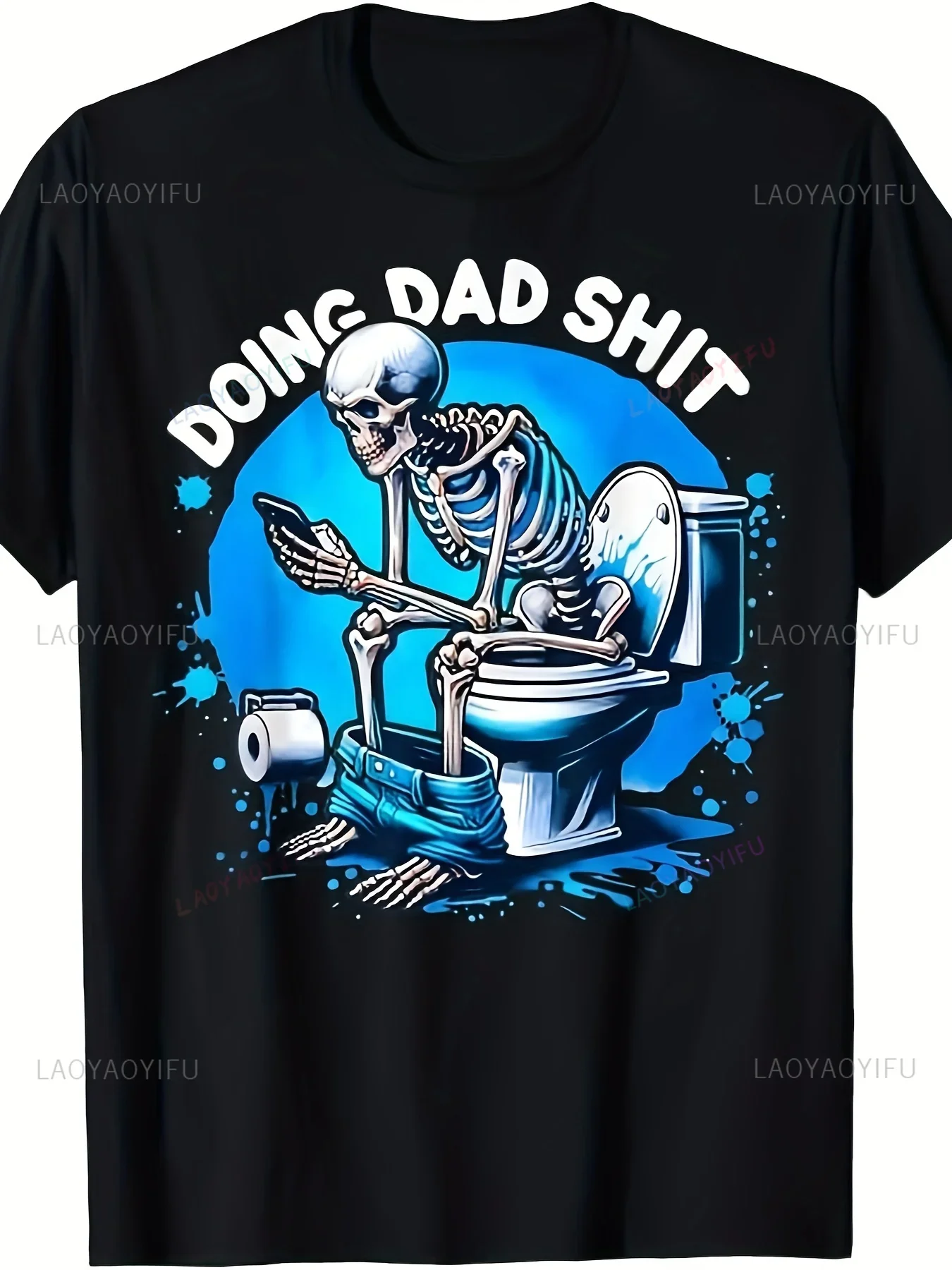 Doing Dad Shit Printed T-shirt Tops Father's Day T-shirt Great for Running and Weekend Novelty Trending Clothes Personality