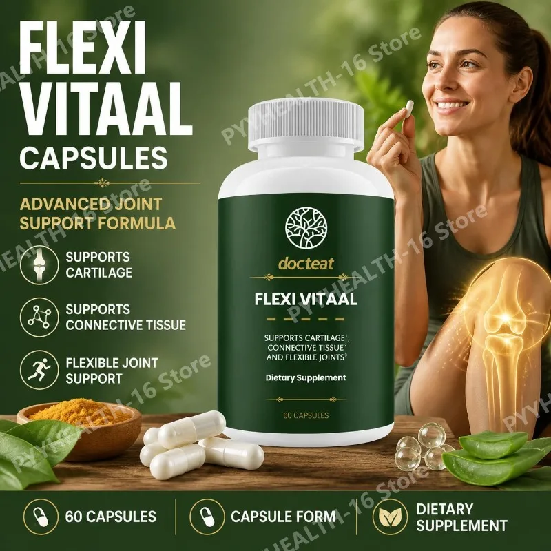 Docteat Mobility Support Capsules with Collagen Type II MSM Curcumin Hyaluronic Acid Botanical Nutrient Formula 60 Capsules