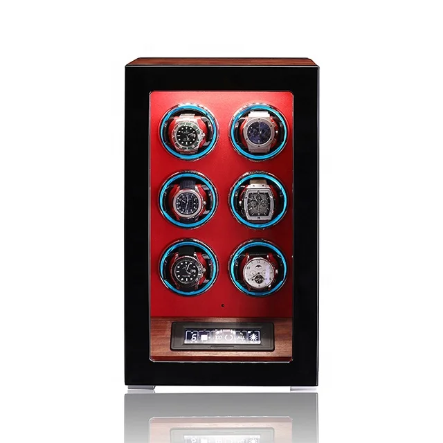 MINEESI Luxury Wooden Watch Winder 2/4/6/9/12 Watches Storage Box Leather Lining Lock Water Resistant Protective Eco-Friendly
