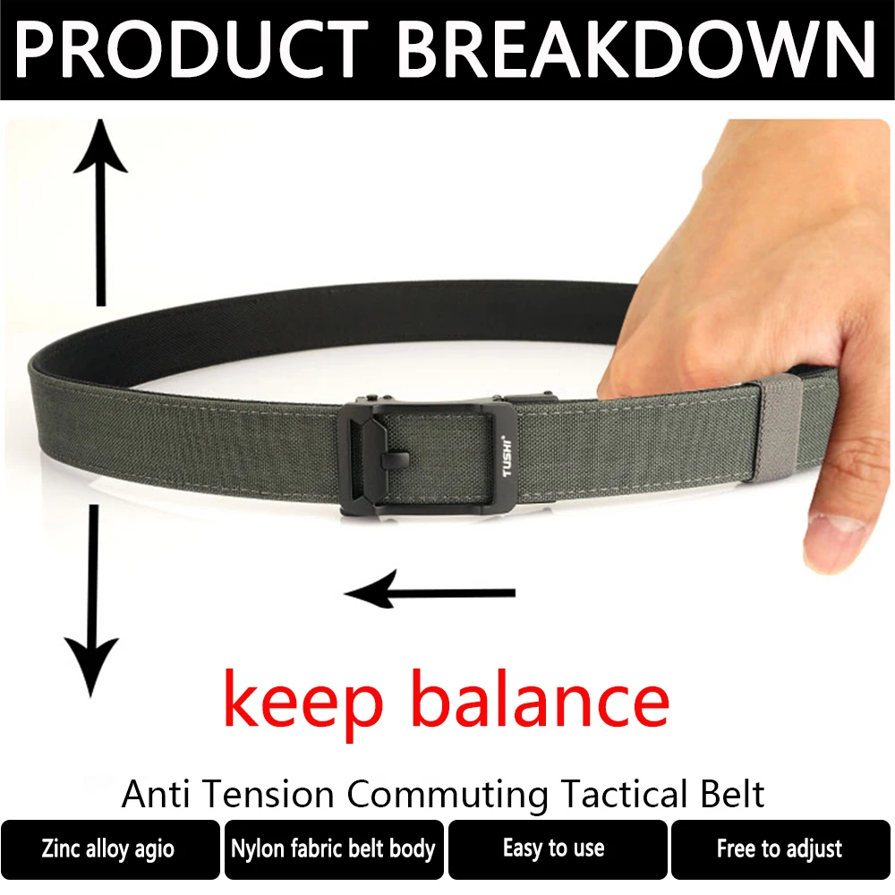 TUSHI New Military Gun Belt for Men Nylon Metal Automatic Buckle Police Duty Belt Tactical Outdoor Girdle IPSC Accessories