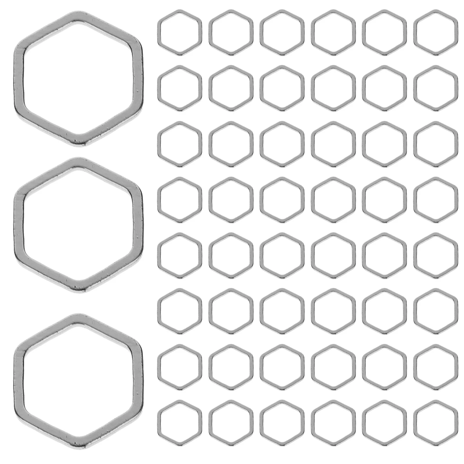 

50 Pcs Hexagonal Earring Pendant Bezel Trays Findings for Jewellery Making Hollow Frame Charms Supplies Jewelry
