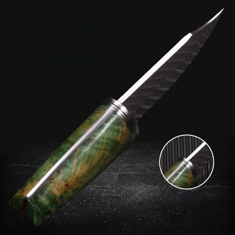 High Hardness 7CR13MOV Steel Fixed Blade Knife Outdoor Camping Damaskus Hunter Knife Hunting Hand Tool for Survival Self Defense