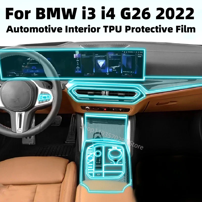 For BMW i3 i4 G26 2022 Car Interior Center Console Transparent TPU Protective Film Anti-scratch Repair Film Accessories Retrofit