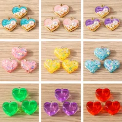 10pcs Cute Colorful Love Heart Charms Pendants for Jewelry Making Women Fashion Earrings Necklaces Bracelets DIY Crafts Supplies