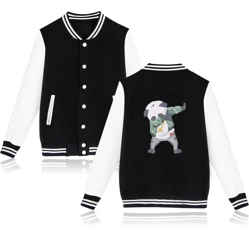 

Dabbing panda cartoon cute printed funny baseball jacket men women sweatshirts coats casual long sleeve hoodies jackets tops 4XL