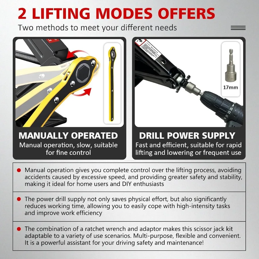 مقبس مقص السيارة المحمول لطراز تسلا Y موديل 3 S X مع سعة 6614 رطل 3 طن يتضمن مقبس مقص أسود مثقاب A #3