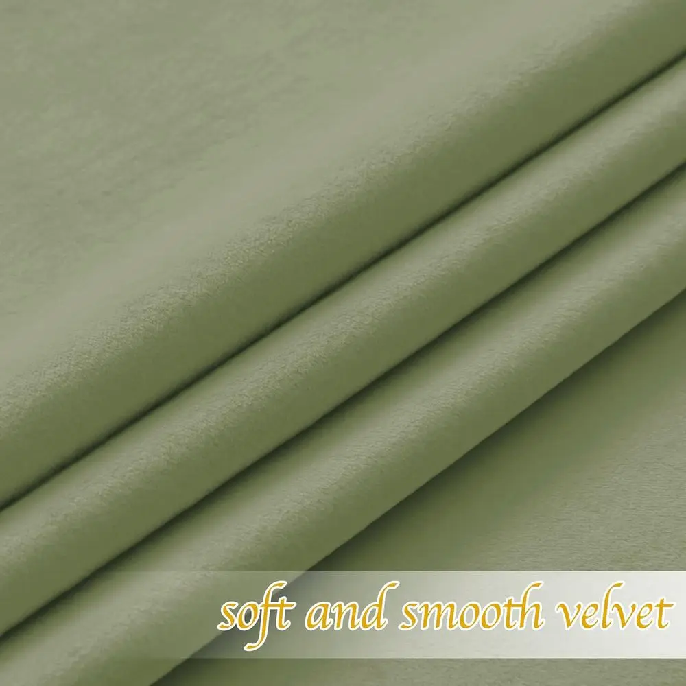 ستائر مخملية خضراء حكيمة معزولة حراريًا، 96 طولًا، لوحتين، 52 × 96 لخصوصية غرفة المعيشة وتصفية الضوء