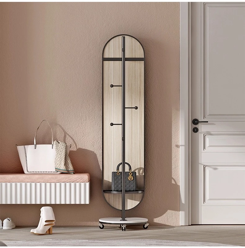 مرآة معلقة فاخرة قابلة للدوران لكامل الجسم، مرآة معلقة متعددة الوظائف لغرفة النوم الاسكندنافية، أرضية منزلية متعددة الوظائف