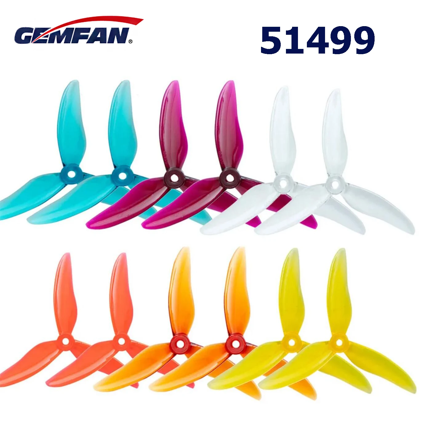 FPV Propeller 5 Zoll 51499 3-Blatt-Propeller 4 Stück 2 Paare für RC Racing Drohne Freestyle 2207 2306 Motor Gemfan