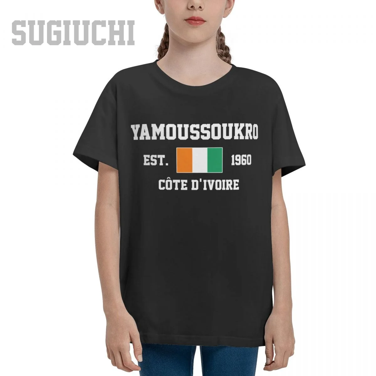 Unisex Youth Boy/Girl Cote D'Ivoire EST.1960 Yamoussoukro Capital T-shirt Kids tshirt tee 100% Cotton T Shirt o-neck Children