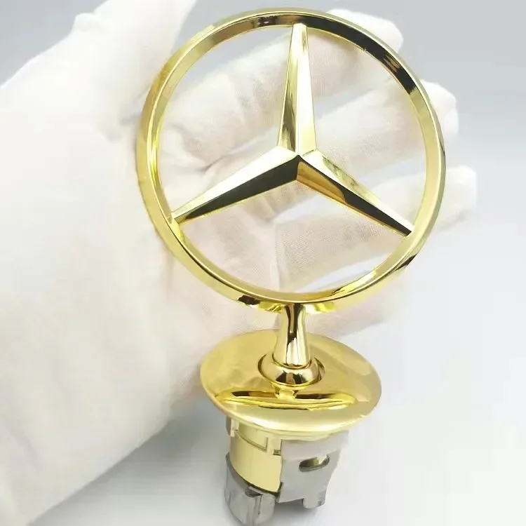 Star Bonnet - Badge per cofano auto anteriore cromato Logo Hood Marking per Benz C E S Class W204 W205 W212 W213 W211 W220 W222 W223