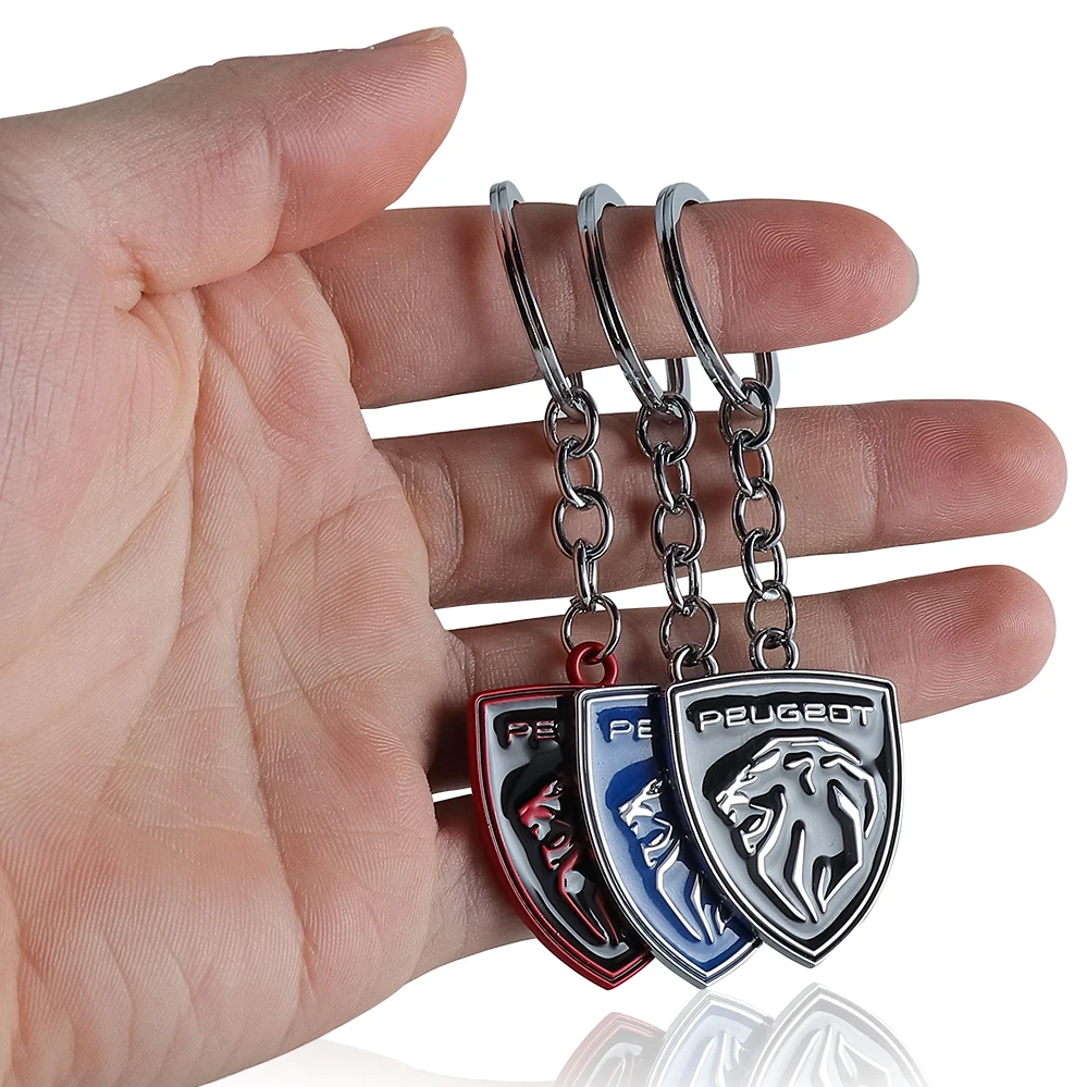 Metall Auto Schlüsselanhänger Anhänger Schnalle Schlüsselanhänger Kette Hängender Anhänger Geschenk für Peugeot 408 4008 308 3008 Gewehr 5008 508 2008 208 301