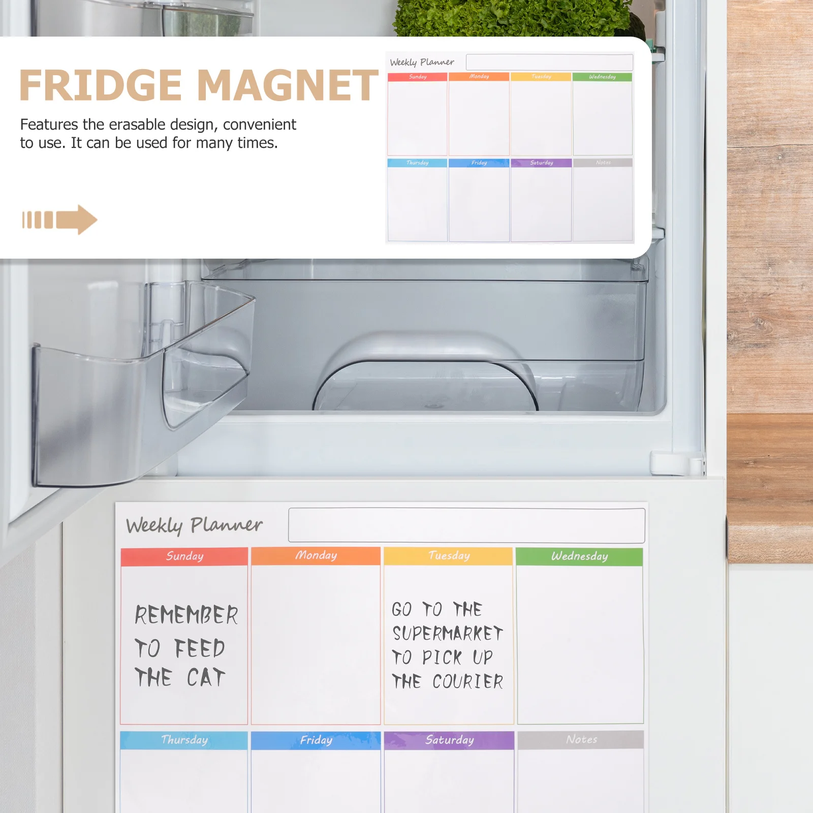 Magnetic Planner Refrigerator Calendar Dry Erase Board Weekly Schedule Reminders Ample Note Space Easy Attach Long Service Life